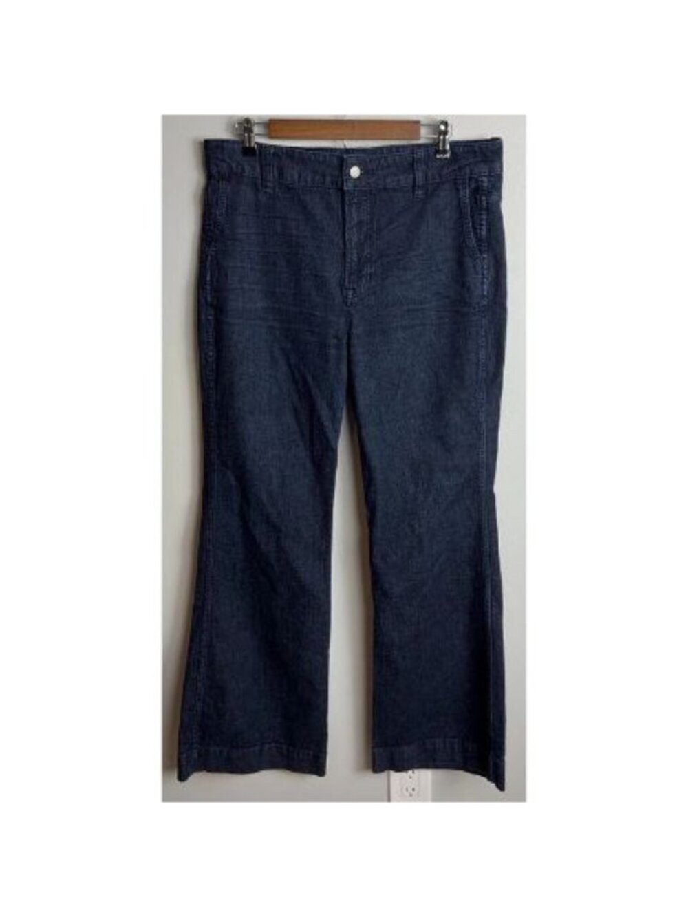 J.Crew Dark Wash Denim Wide Leg Jeans Size 31 Stretch Style K5219 Women’s